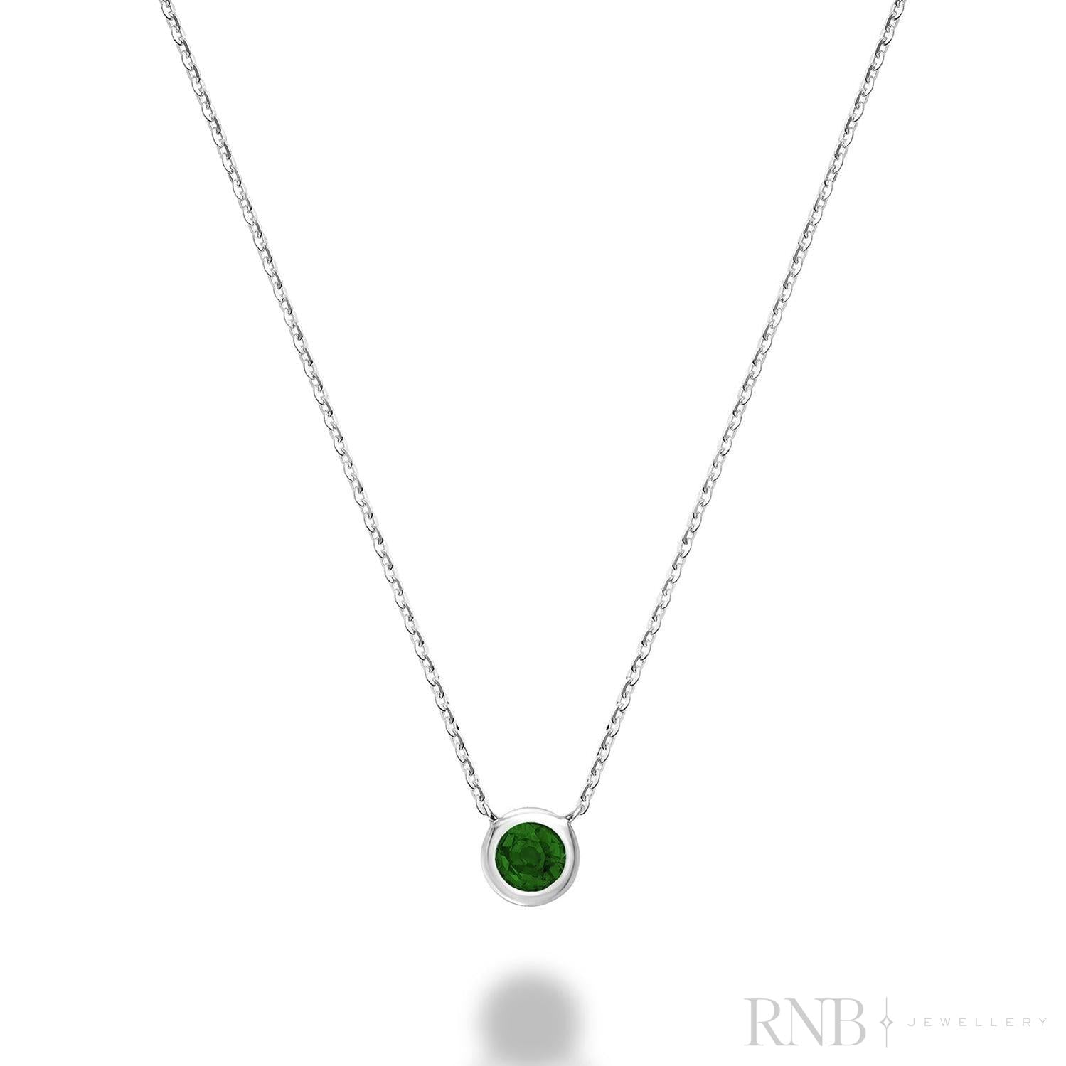 Bezel Set Precious Stone Necklace-RNB Jewellery