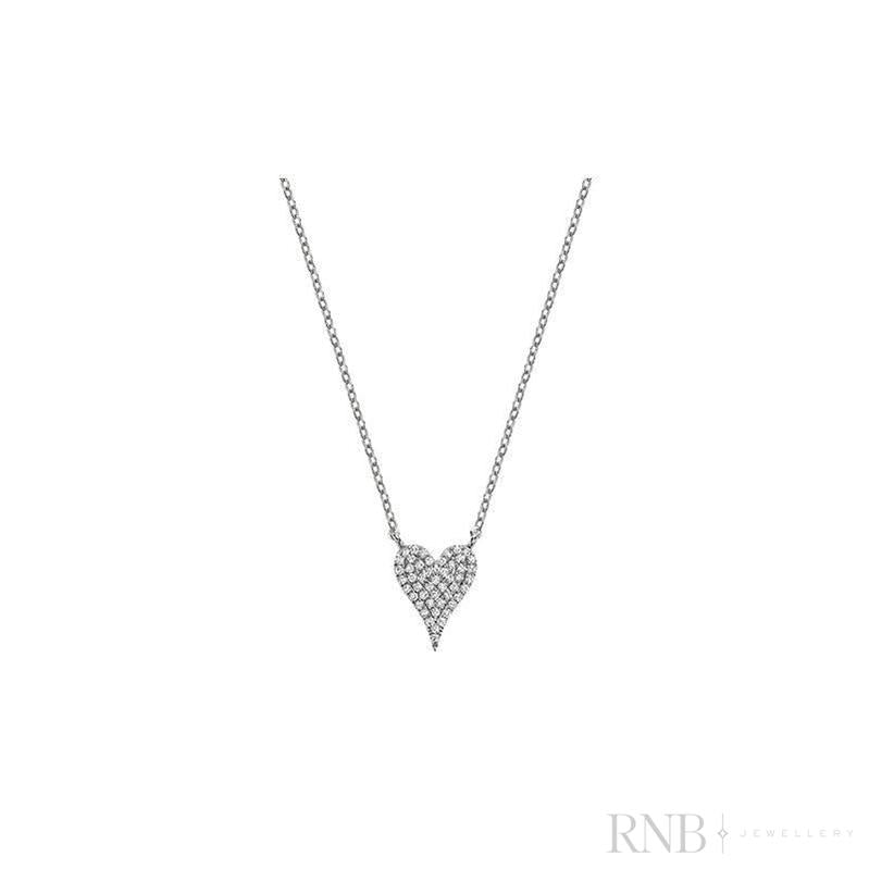 Pave Heart Diamond Necklace-RNB Jewellery