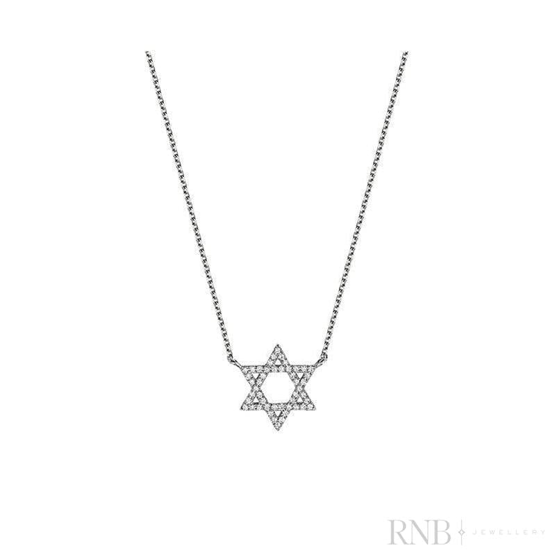 Small Star Of David Diamond Necklace-RNB Jewellery