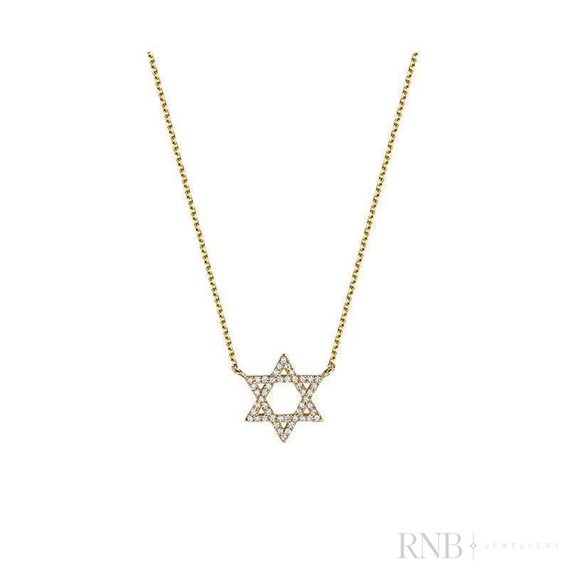 Small Star Of David Diamond Necklace-RNB Jewellery