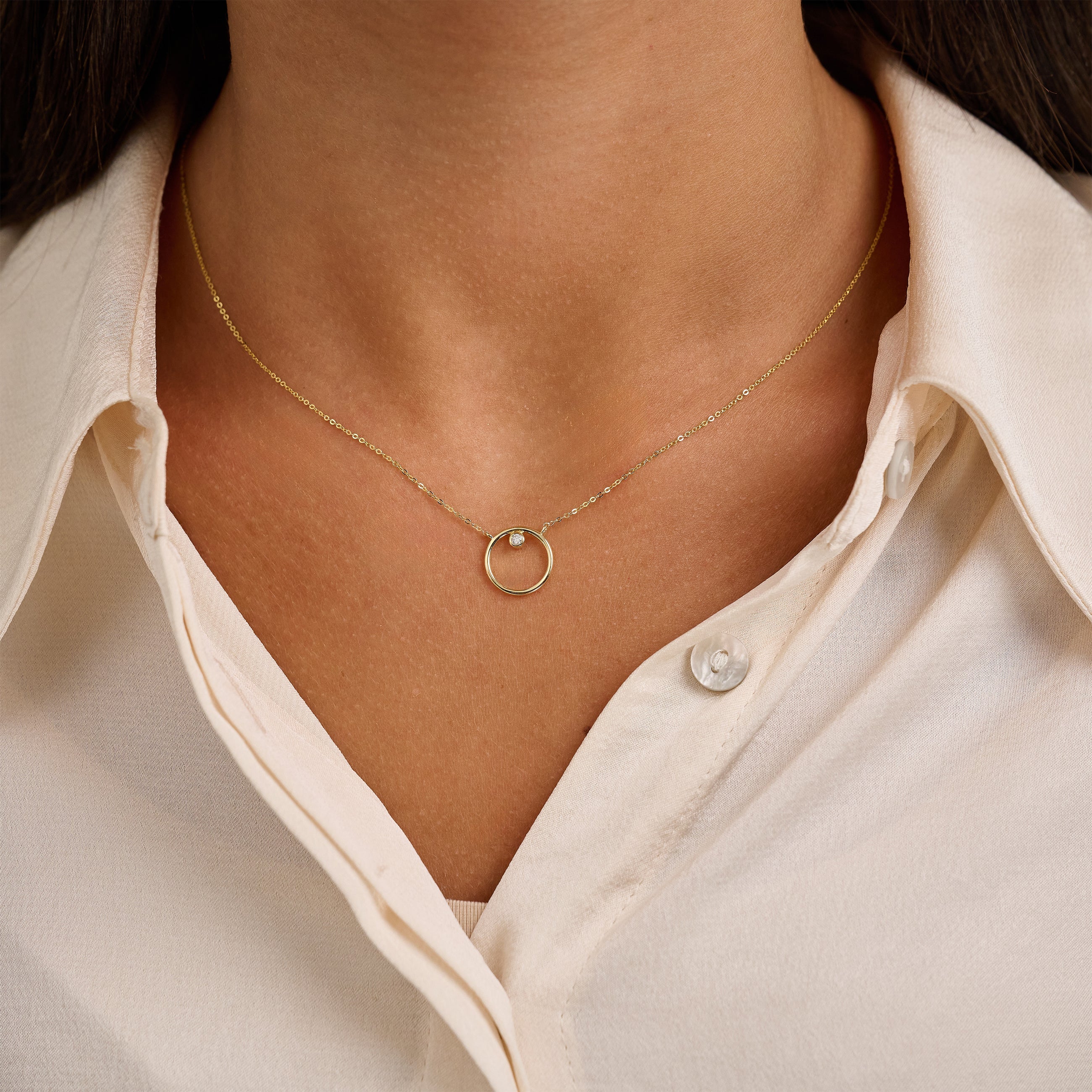 Diamond Circle Necklace