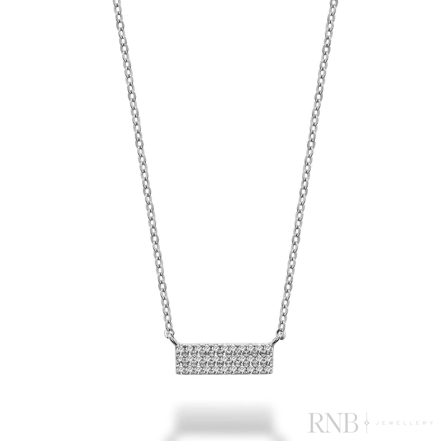 Bar Plate Diamond Necklace-RNB Jewellery