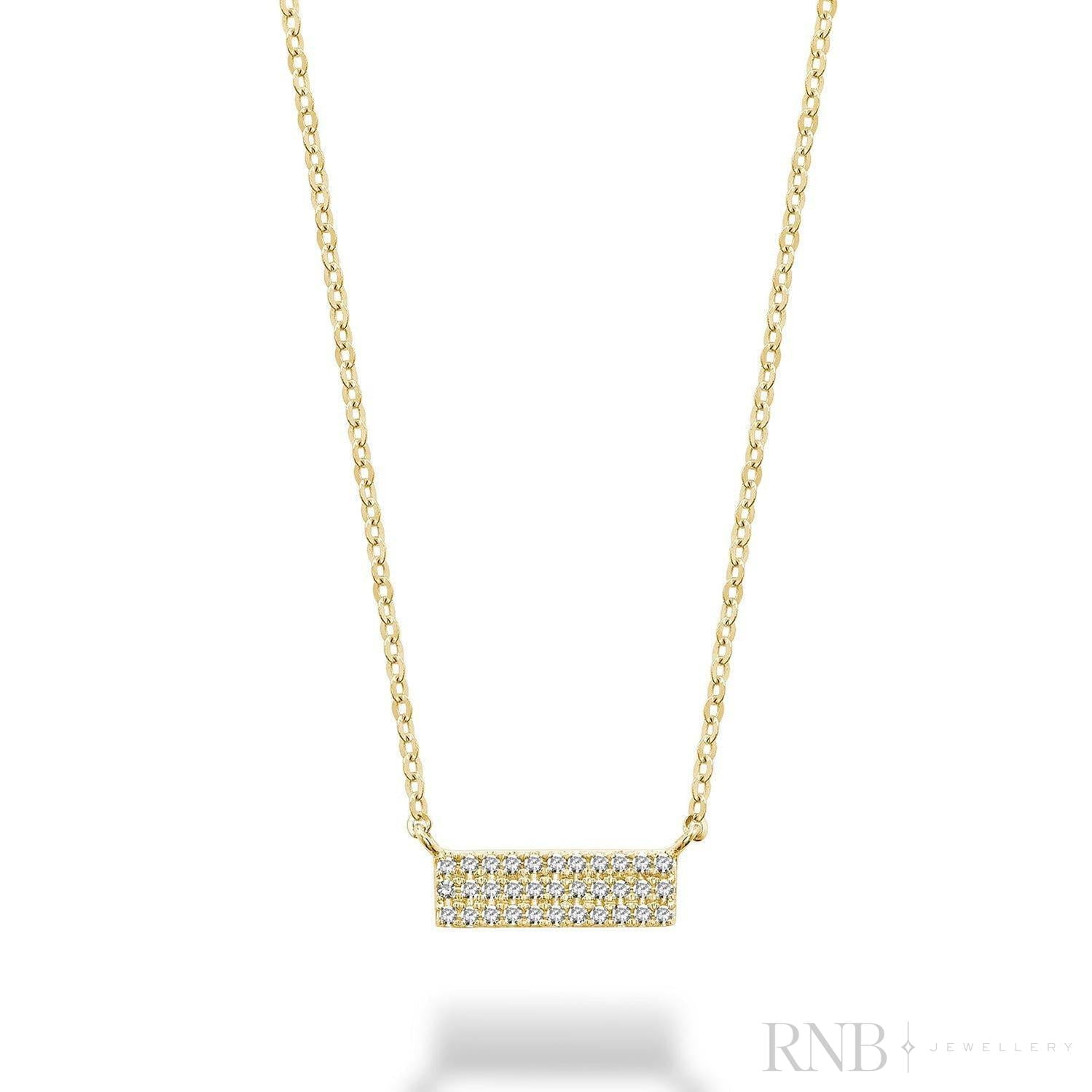 Bar Plate Diamond Necklace-RNB Jewellery