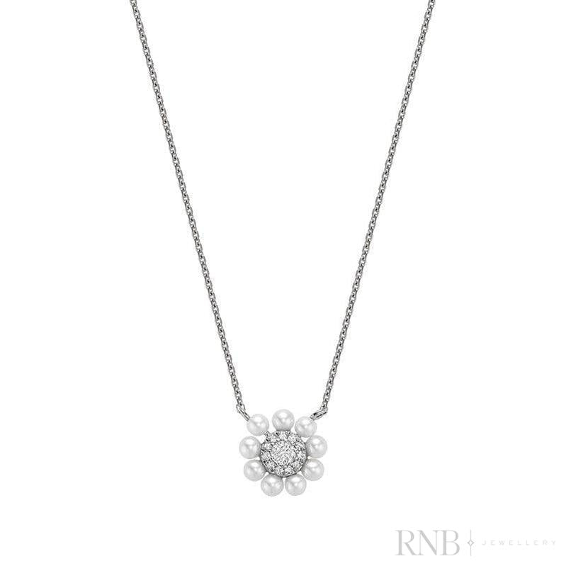 Pearl & Diamond Necklace - Collier Diamant & Perle-RNB Jewellery