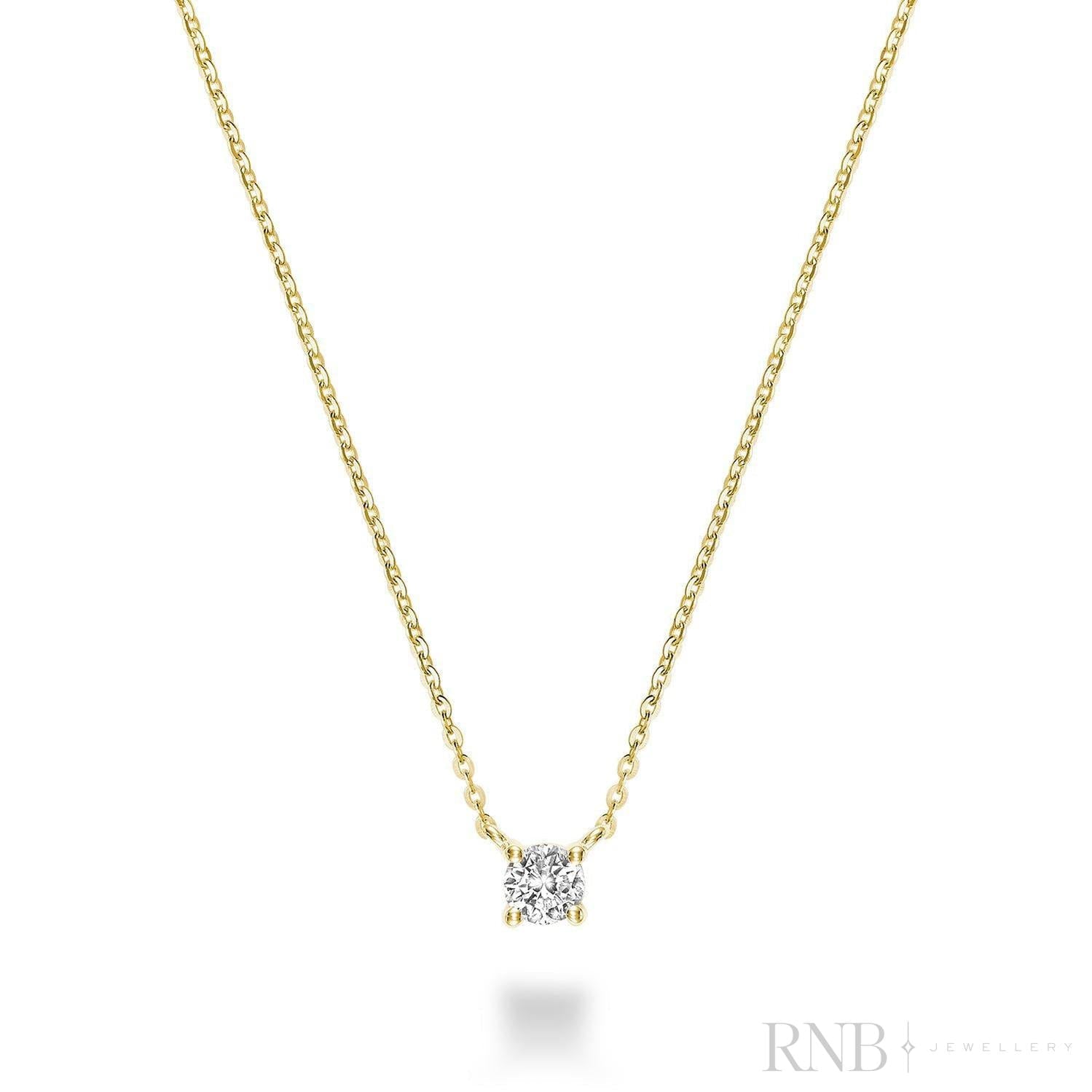 Solitaire Diamond Necklace-RNB Jewellery