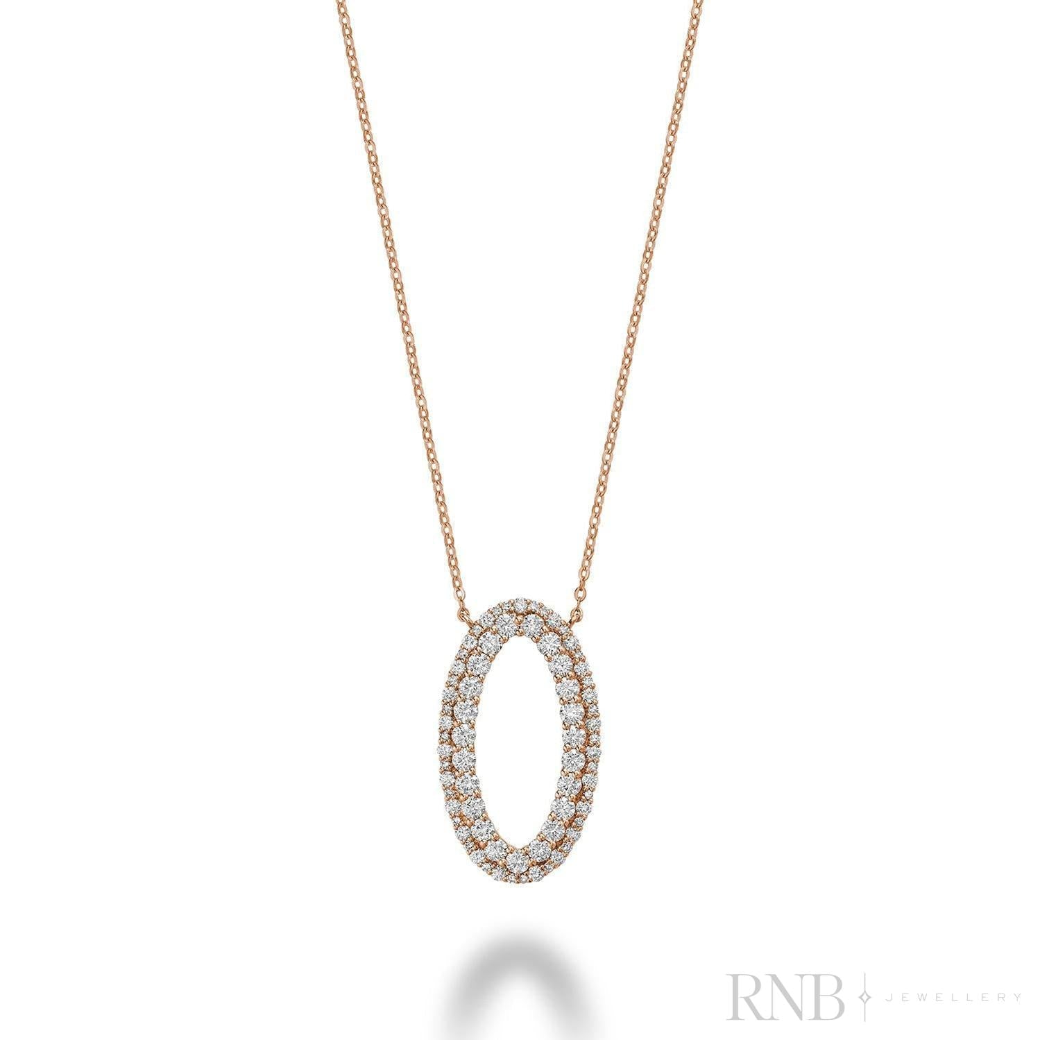 Oval Shape Fashion Diamond Necklace-RNB Jewellery