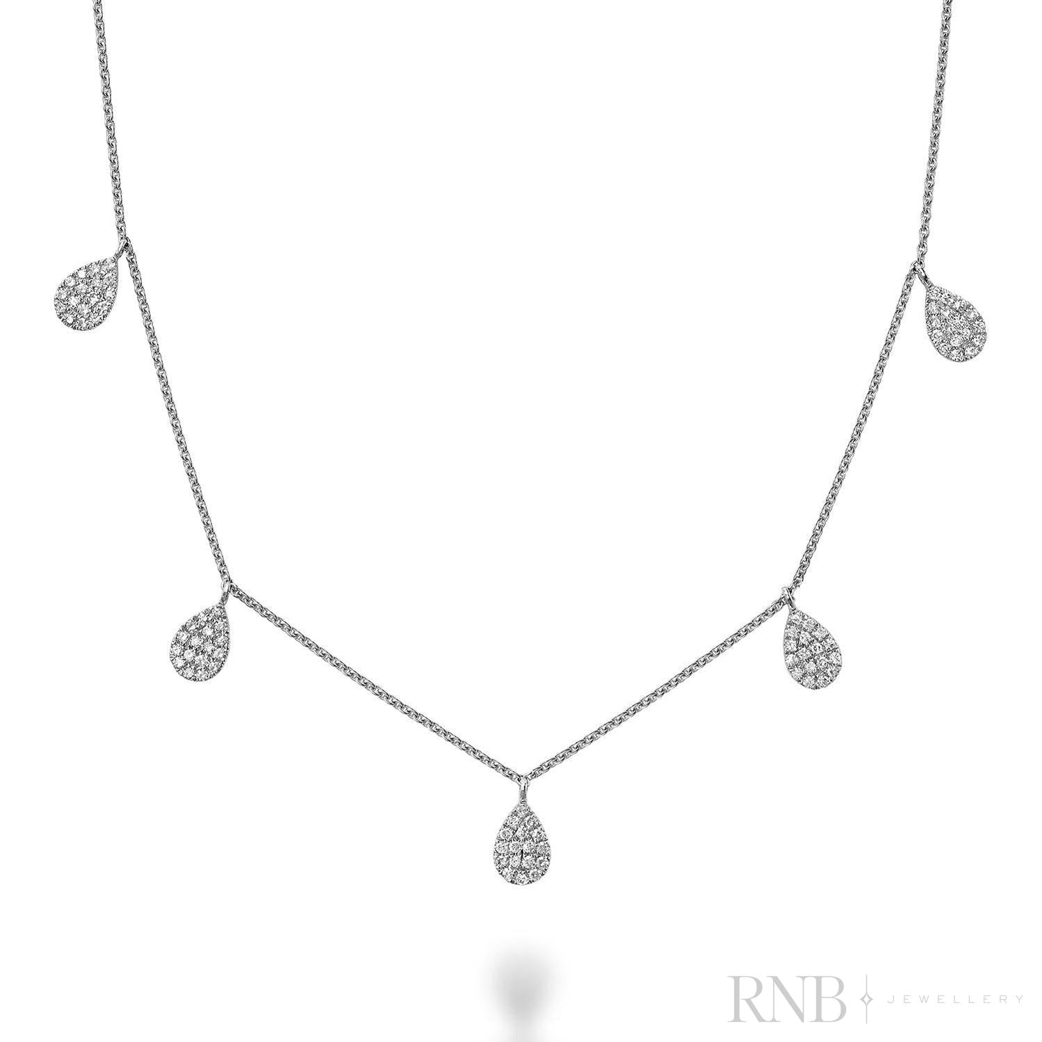 Drop Pave Diamond By The Yard Necklace-RNB Jewellery