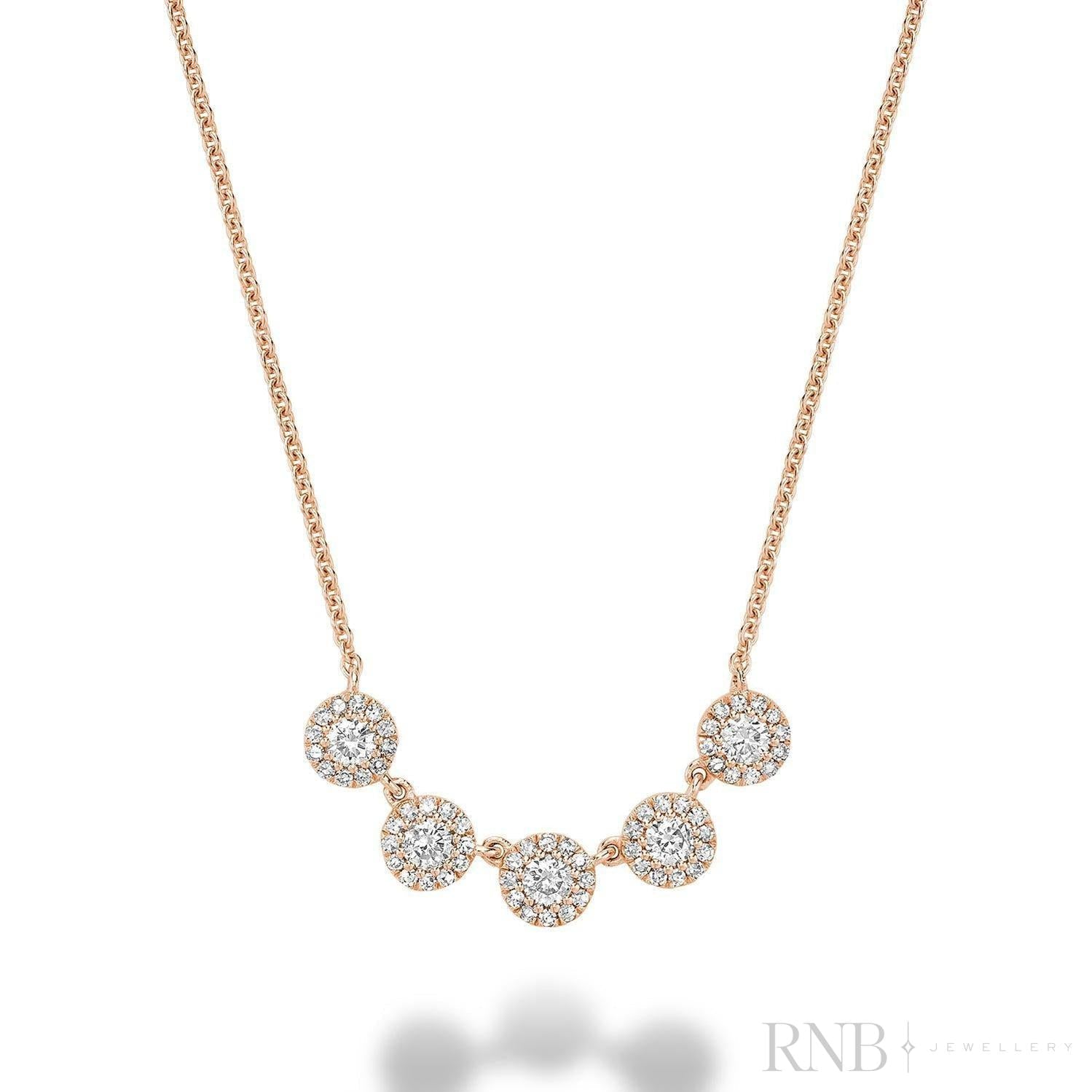 Martini Cup Halo Diamond Necklace-RNB Jewellery