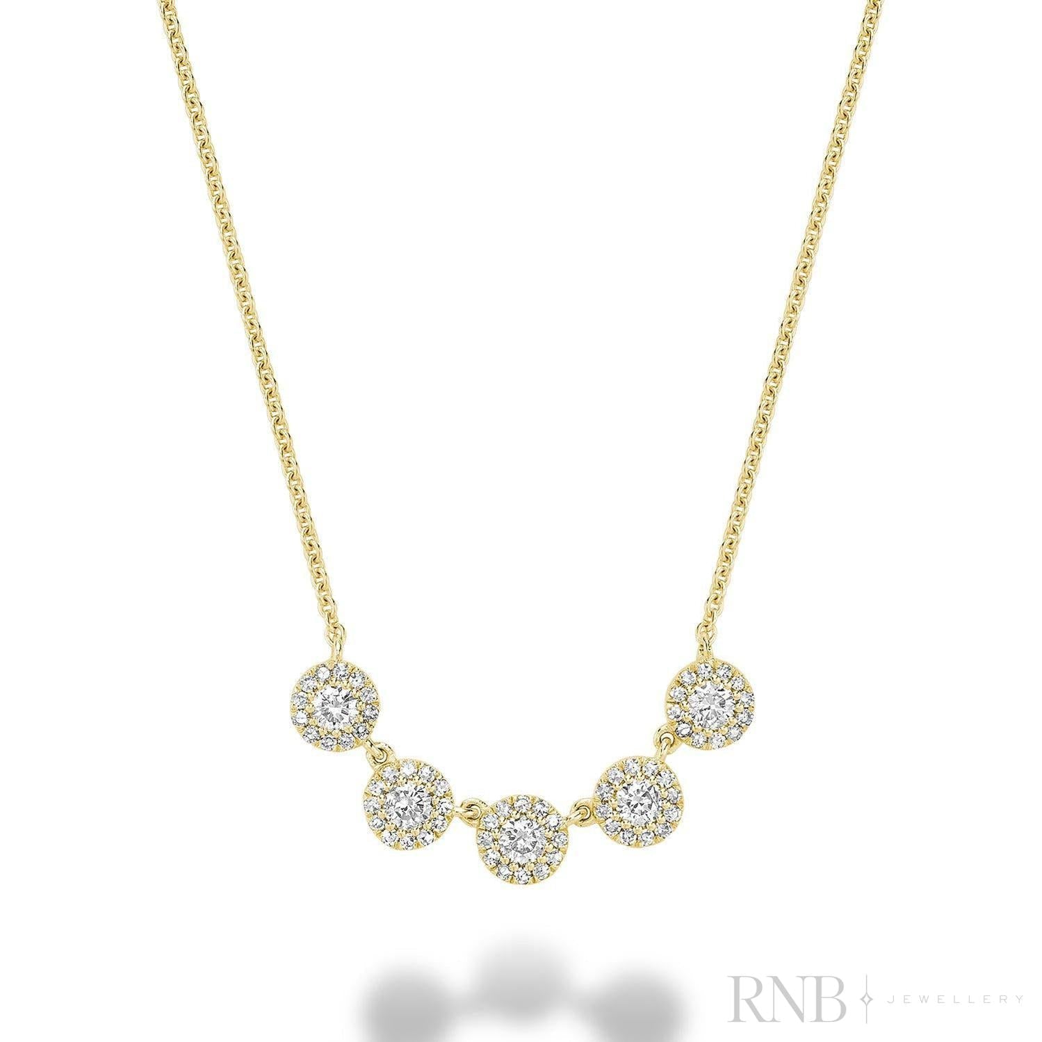 Martini Cup Halo Diamond Necklace-RNB Jewellery