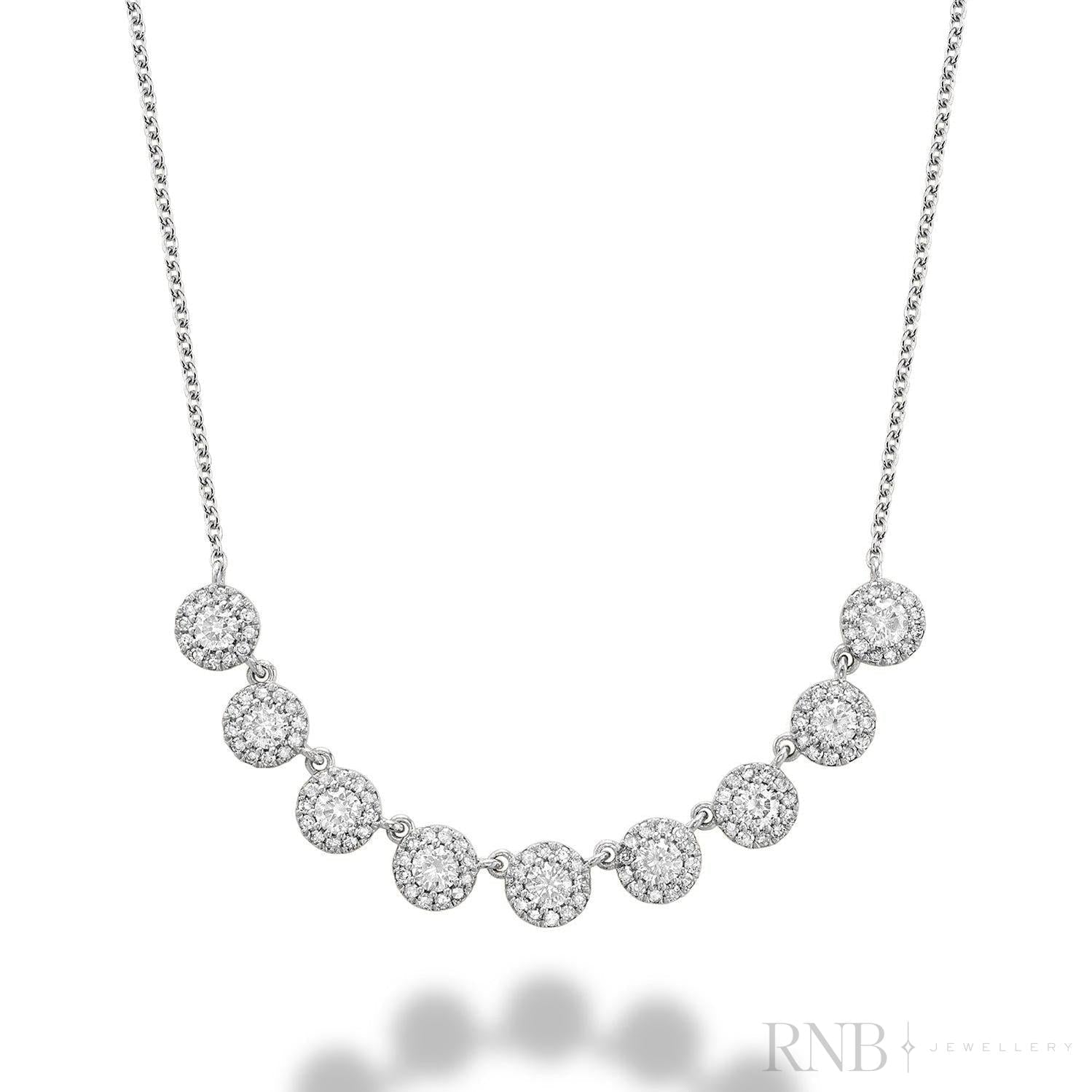 Martini Cup Halo Diamond Necklace-RNB Jewellery