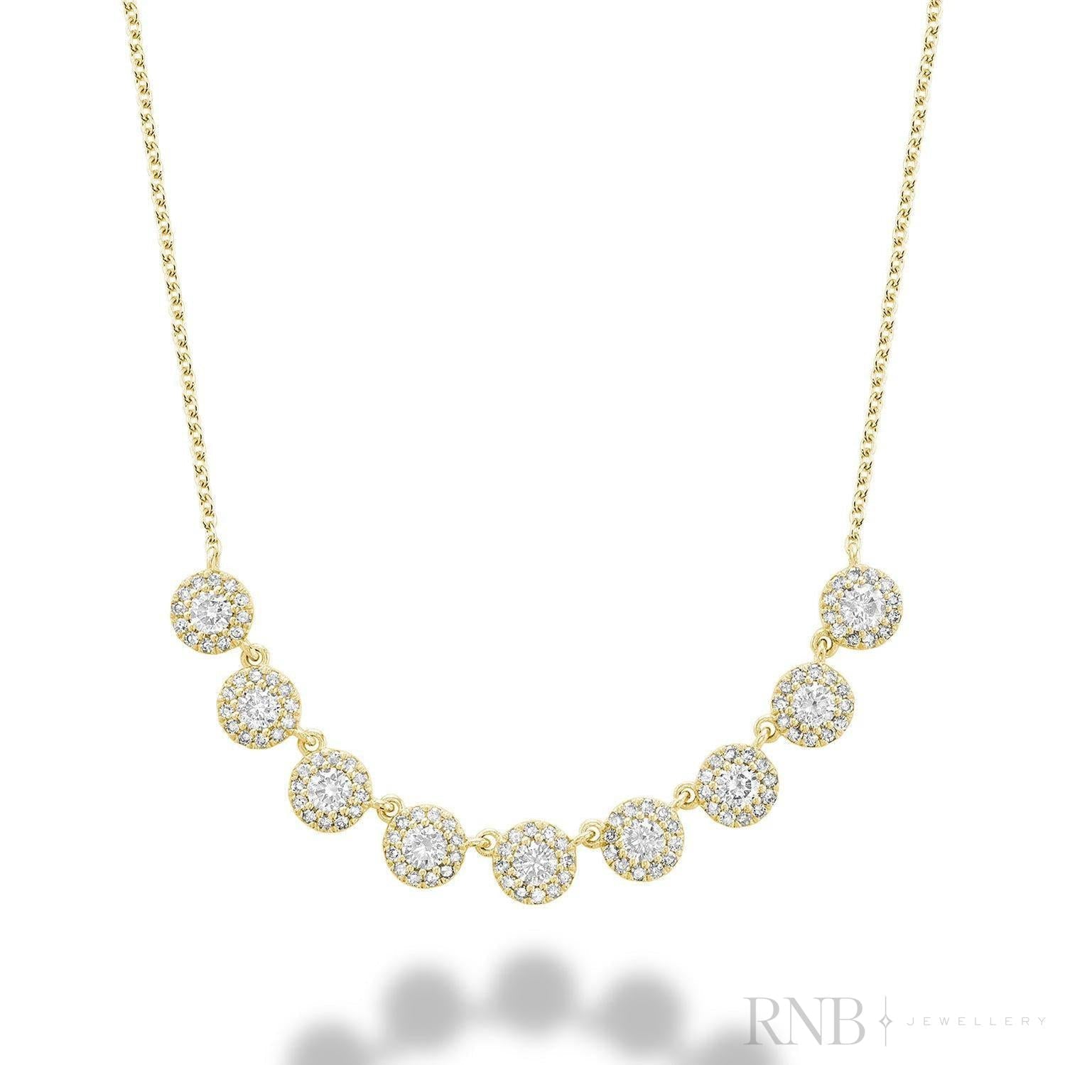 Martini Cup Halo Diamond Necklace-RNB Jewellery