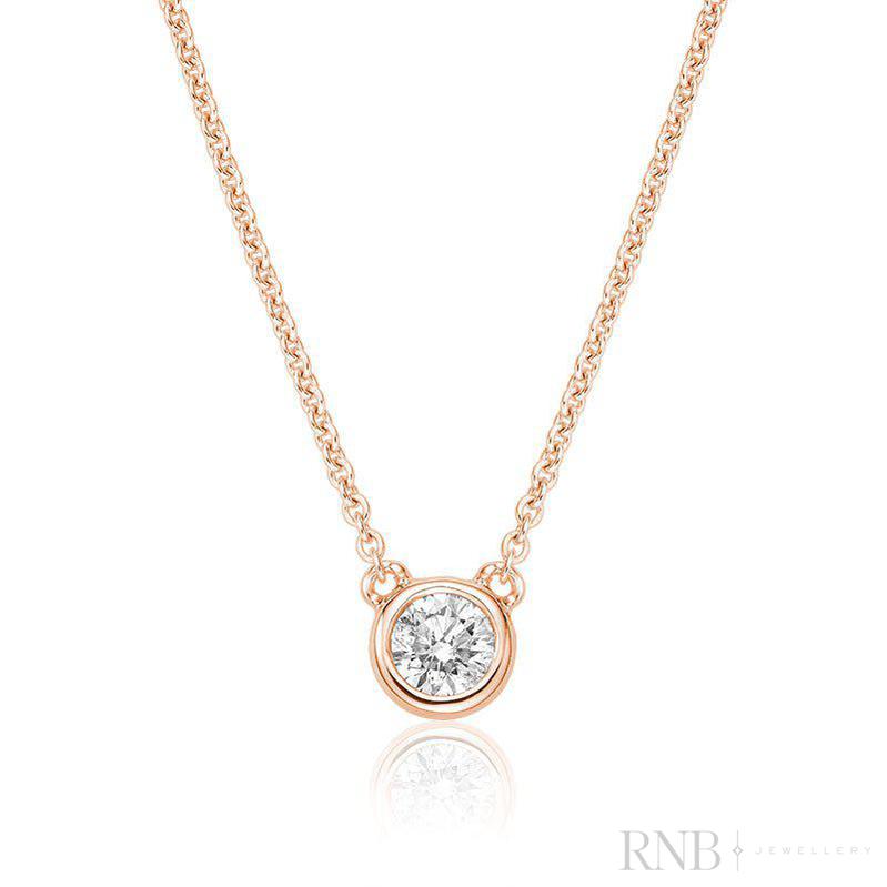Bezel Set Diamond Necklace-RNB Jewellery