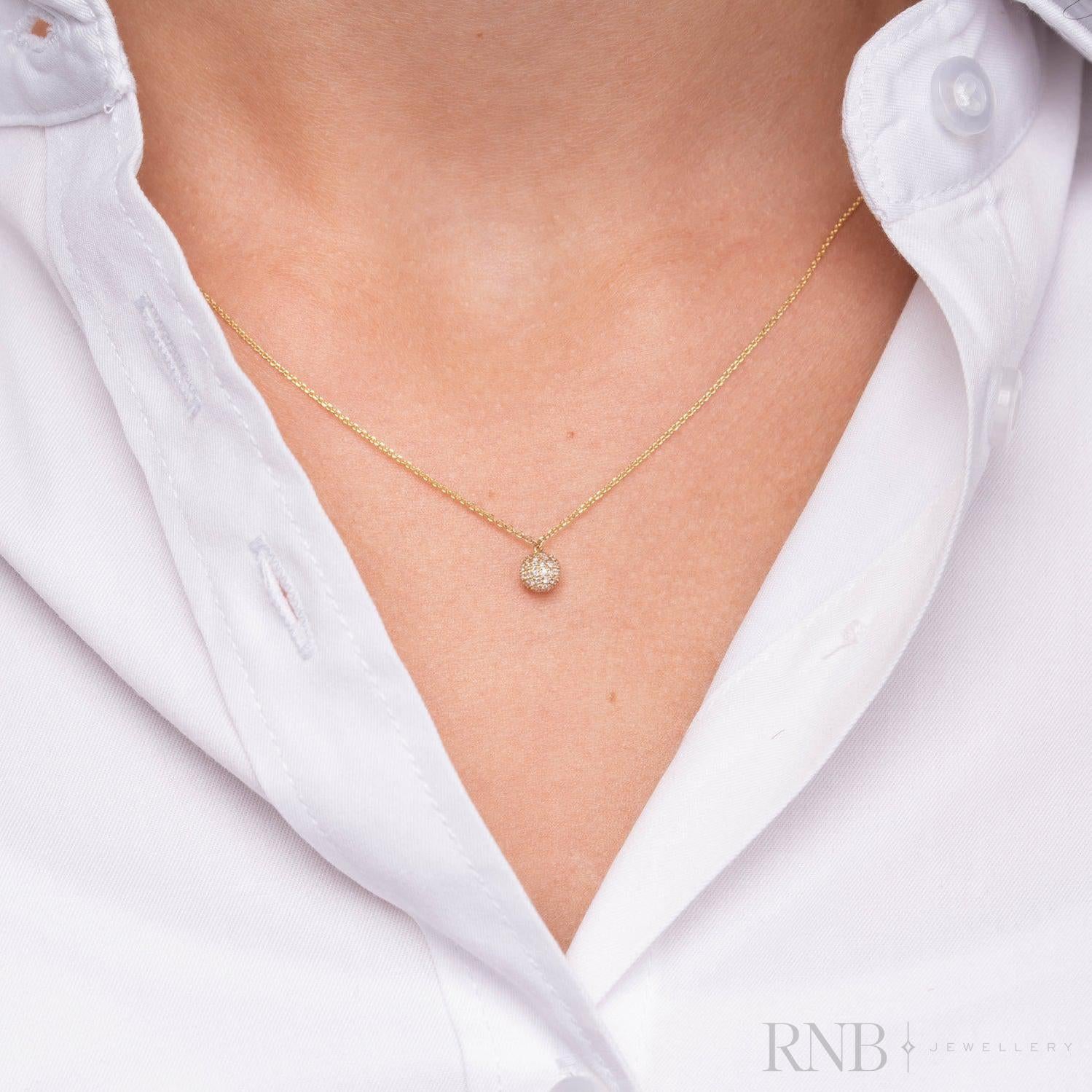 Circle Ball Diamond Necklace-RNB Jewellery