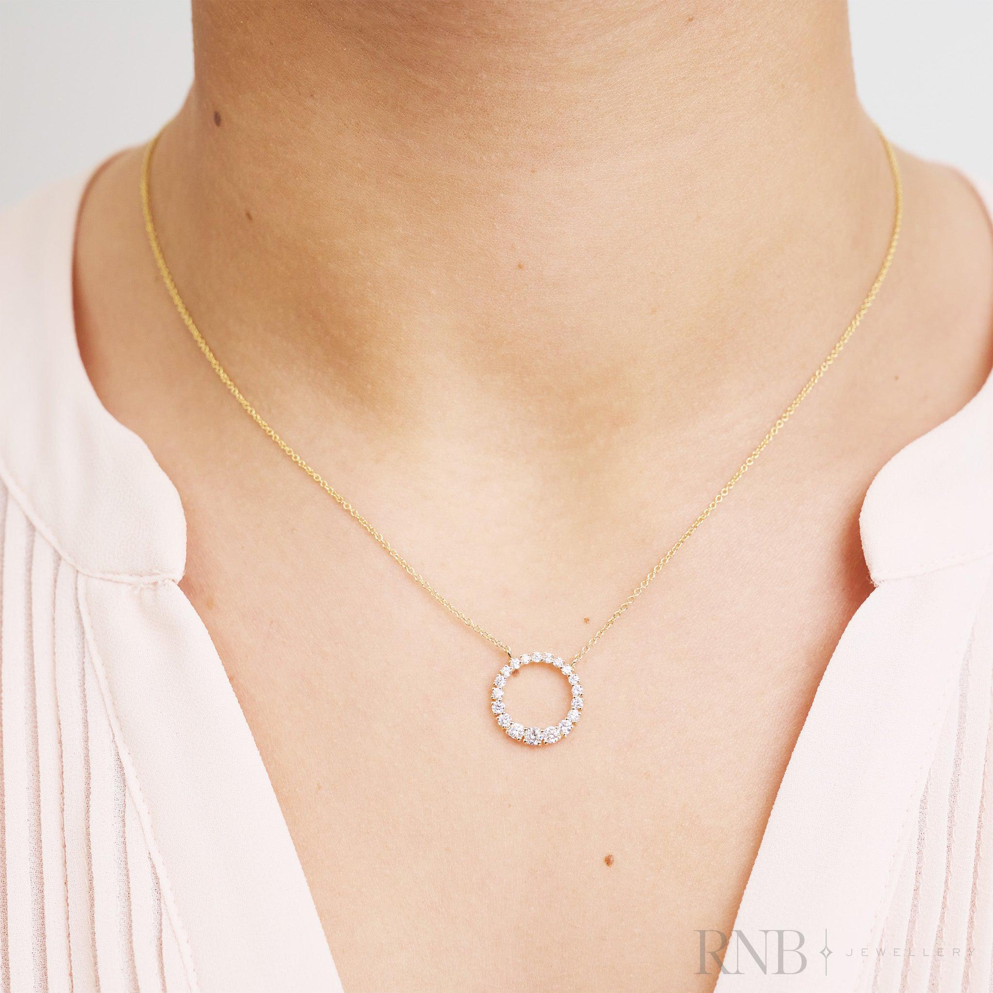 Circle Diamond Necklace-RNB Jewellery