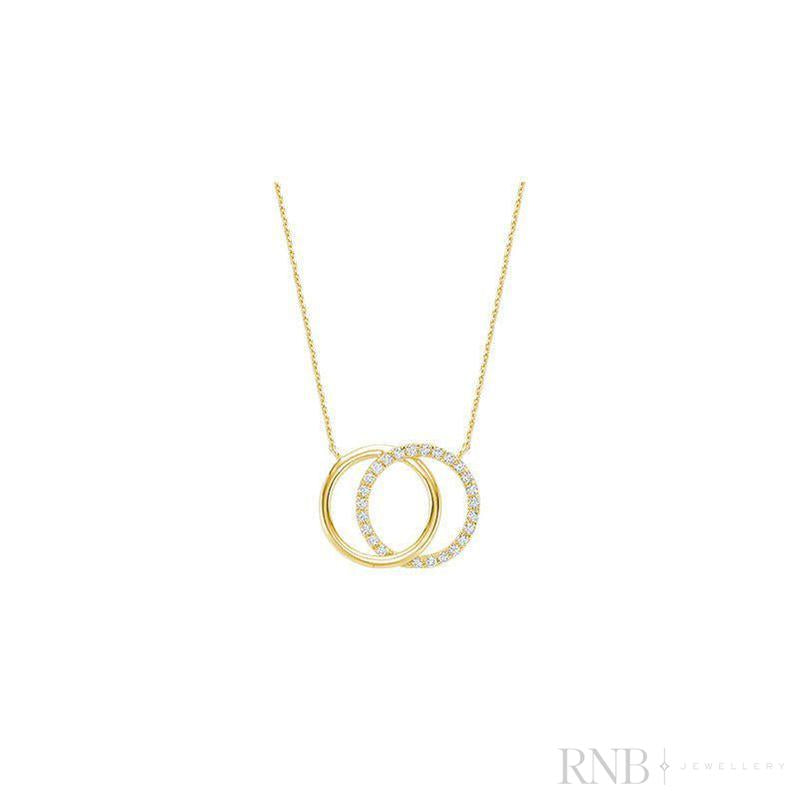 Double Circle Diamond Necklace-RNB Jewellery