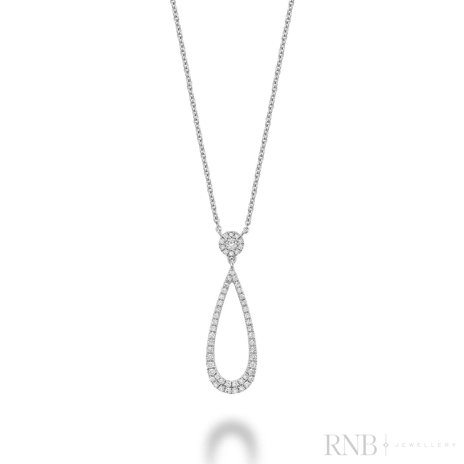 Drop Halo Diamond Necklace-RNB Jewellery