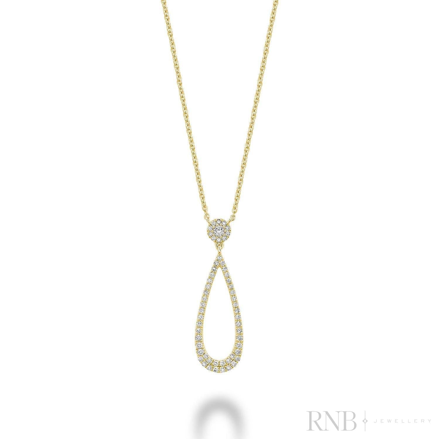 Drop Halo Diamond Necklace-RNB Jewellery