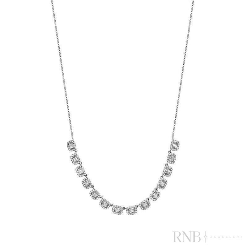 Diamond Baguette Necklace-RNB Jewellery