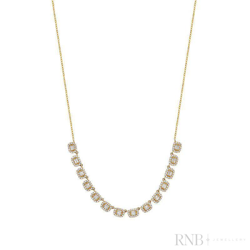 Diamond Baguette Necklace-RNB Jewellery