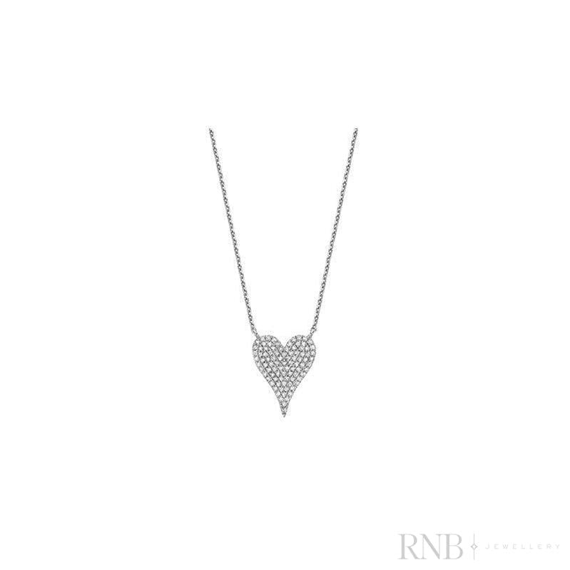 Pave Heart Diamond Necklace-RNB Jewellery