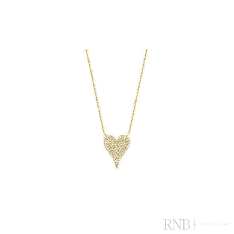 Pave Heart Diamond Necklace-RNB Jewellery