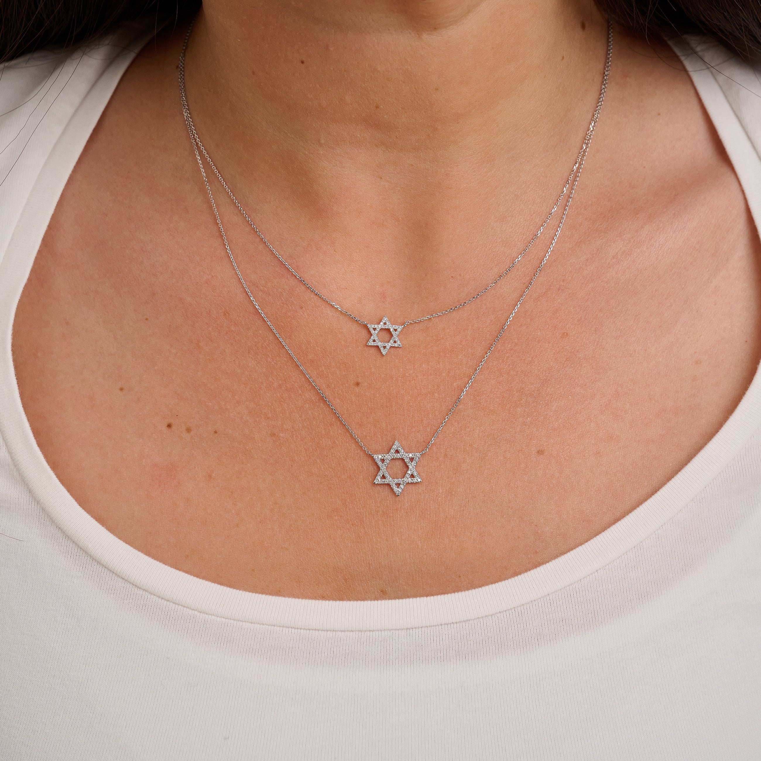 Star Of David Diamond Necklace