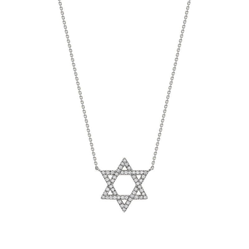 Star Of David Diamond Necklace