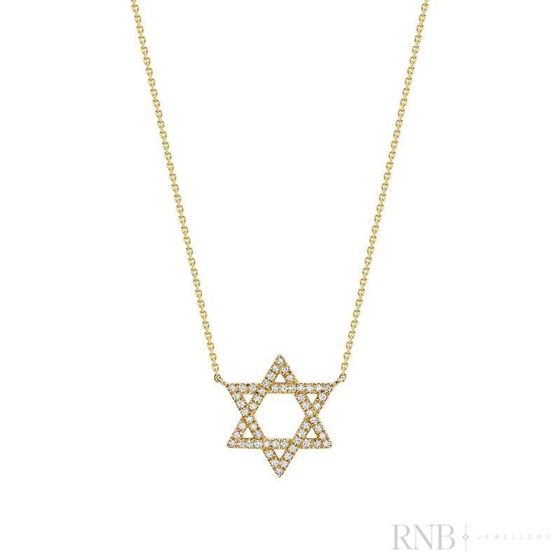 Medium Star Of David Diamond Necklace-RNB Jewellery