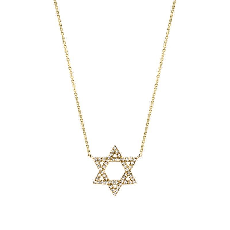 Star Of David Diamond Necklace