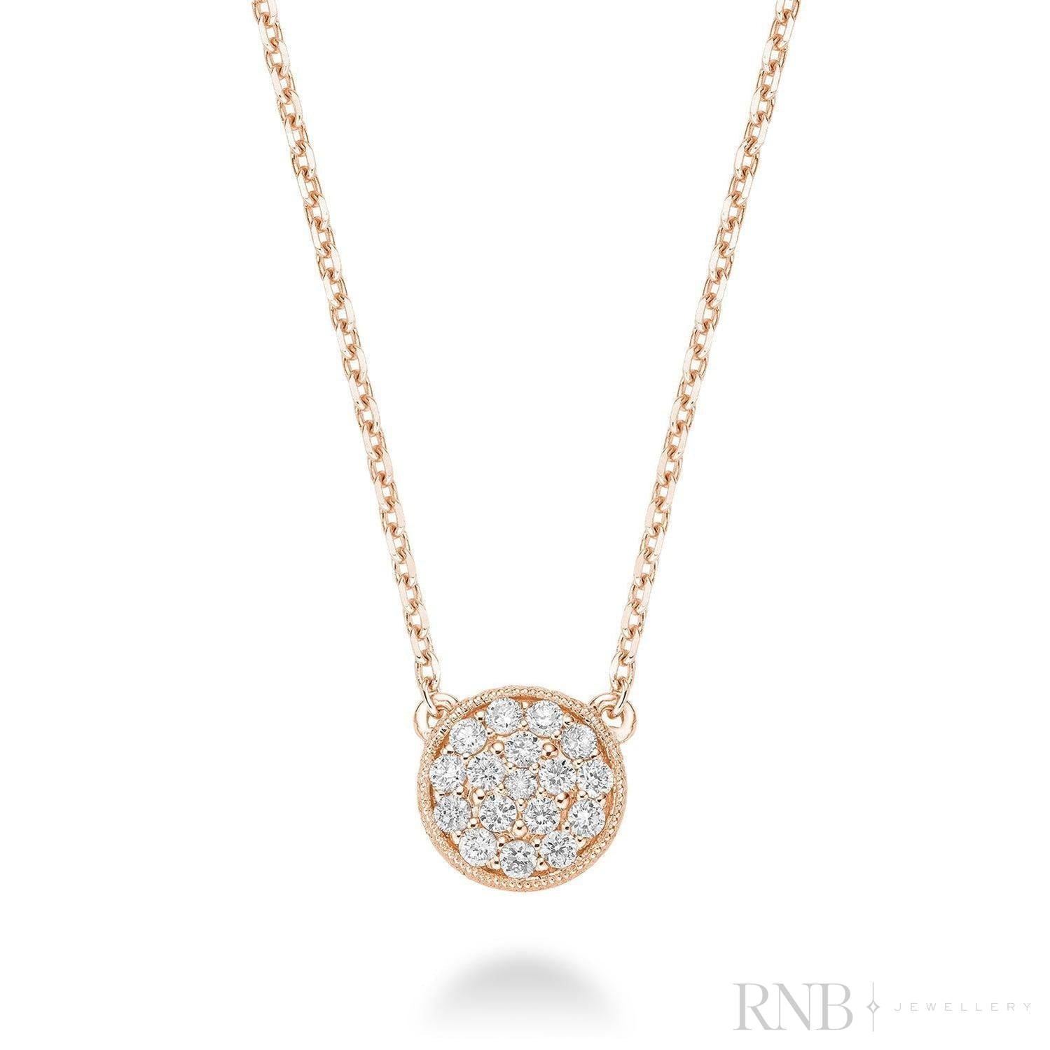 Circle Diamond Milgrain Necklace-RNB Jewellery