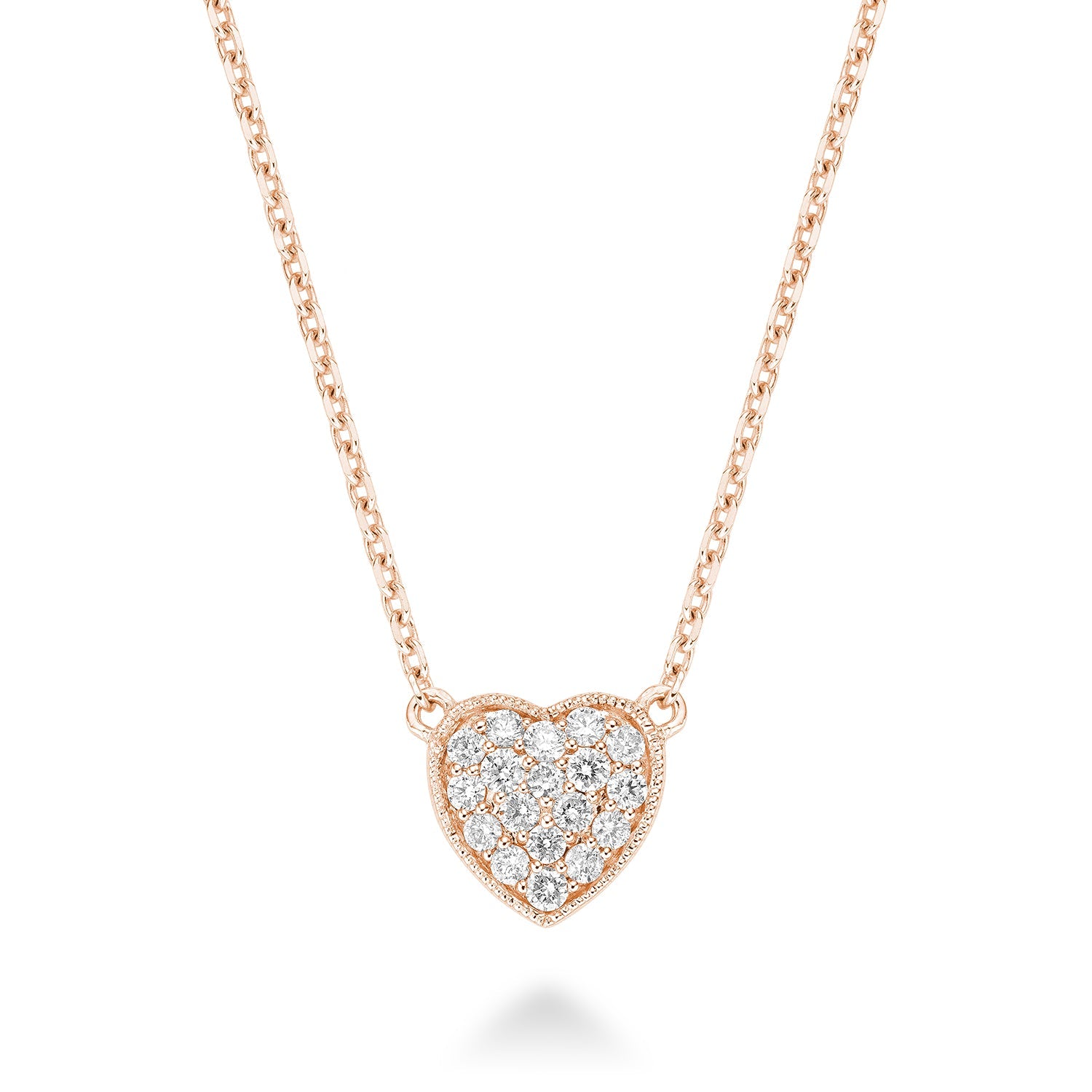 Heart Diamond Milgrain Necklace