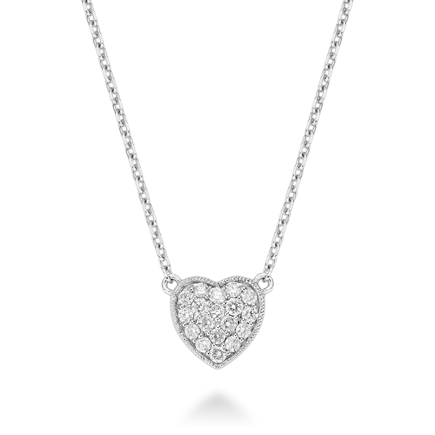 Heart Diamond Milgrain Necklace