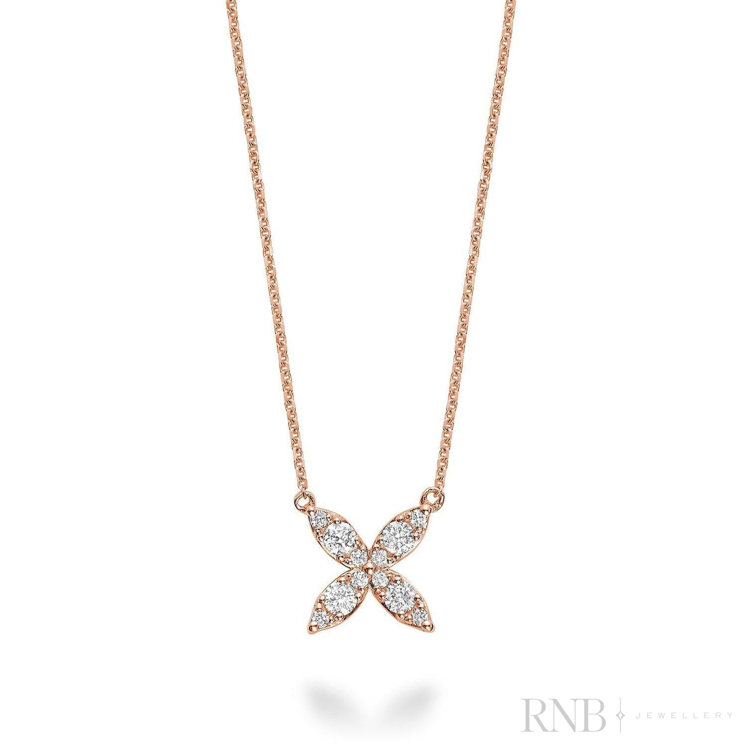 Marquise Flower Diamond Necklace-RNB Jewellery