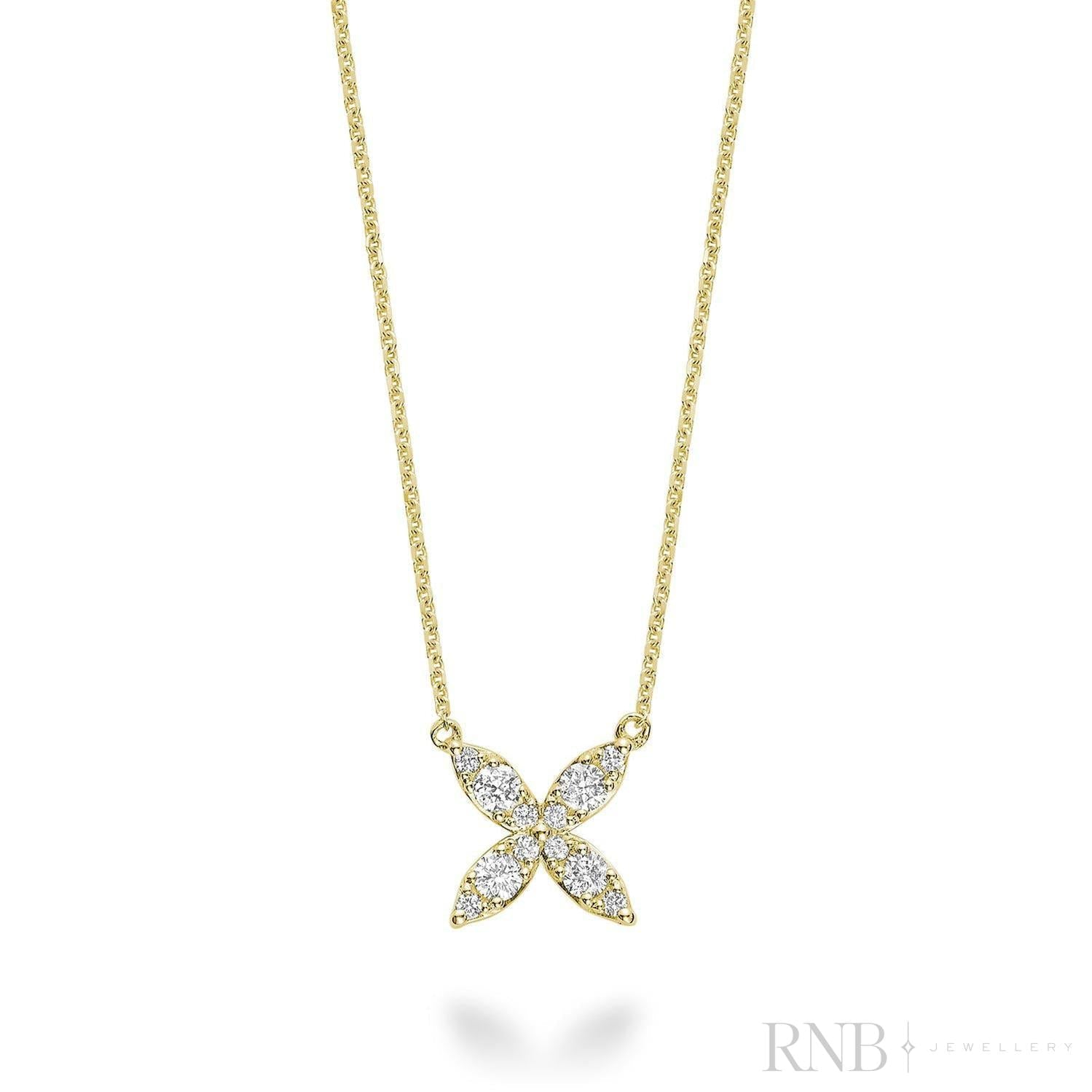 Marquise Flower Diamond Necklace-RNB Jewellery