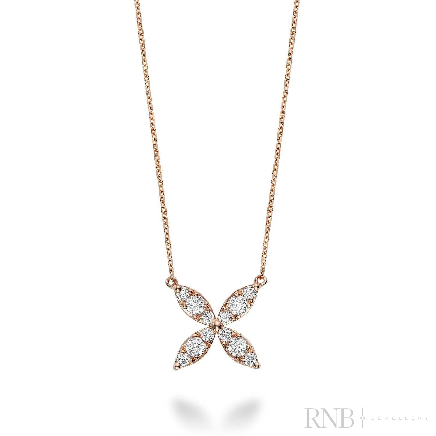 Marquise Flower Diamond Necklace-RNB Jewellery