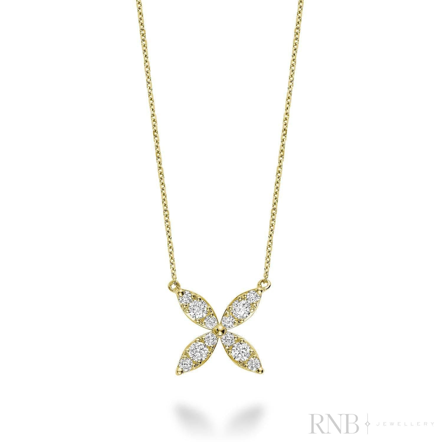 Marquise Flower Diamond Necklace-RNB Jewellery