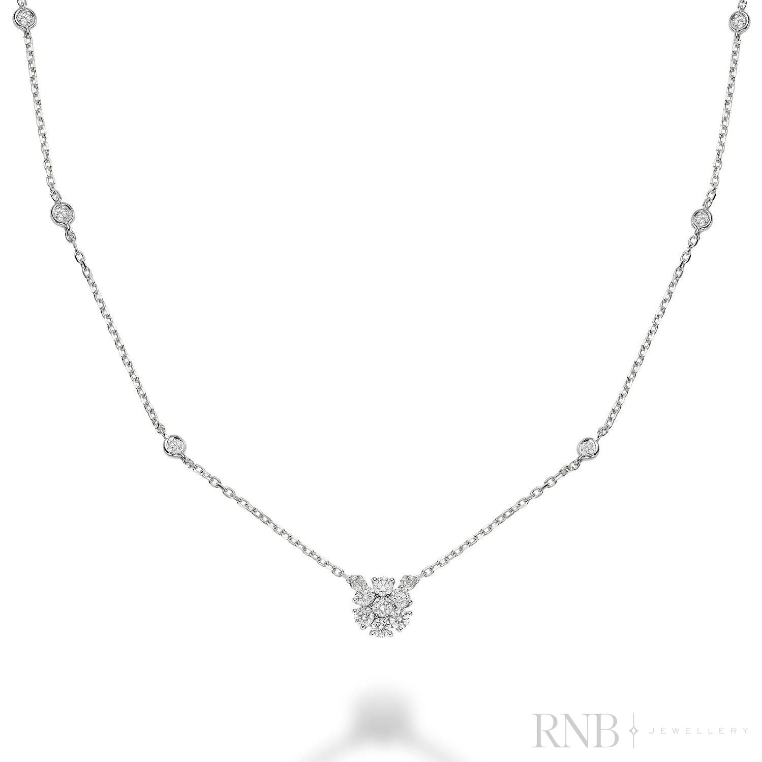 Flower Diamond Necklace-RNB Jewellery