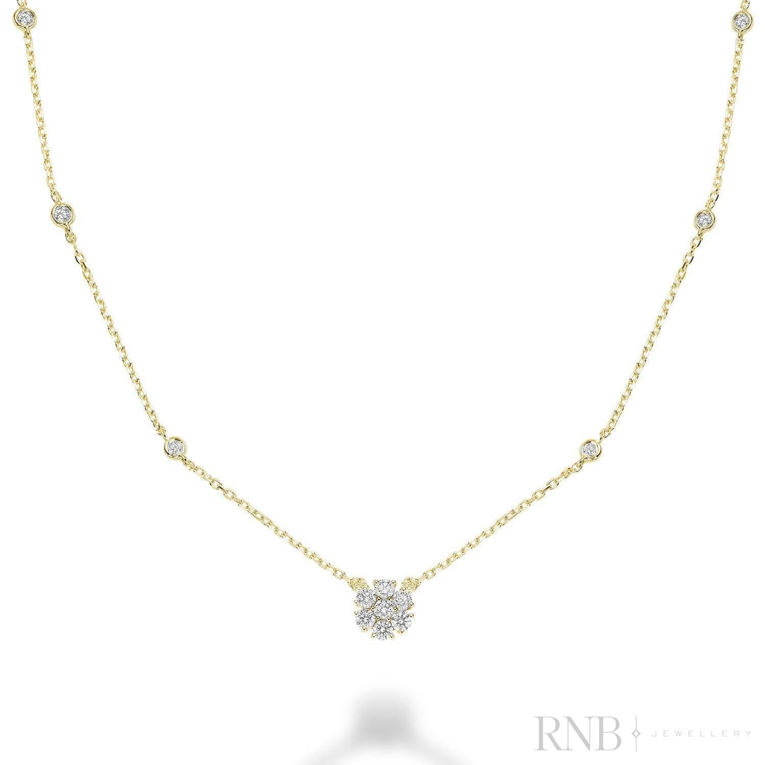 Flower Diamond Necklace-RNB Jewellery