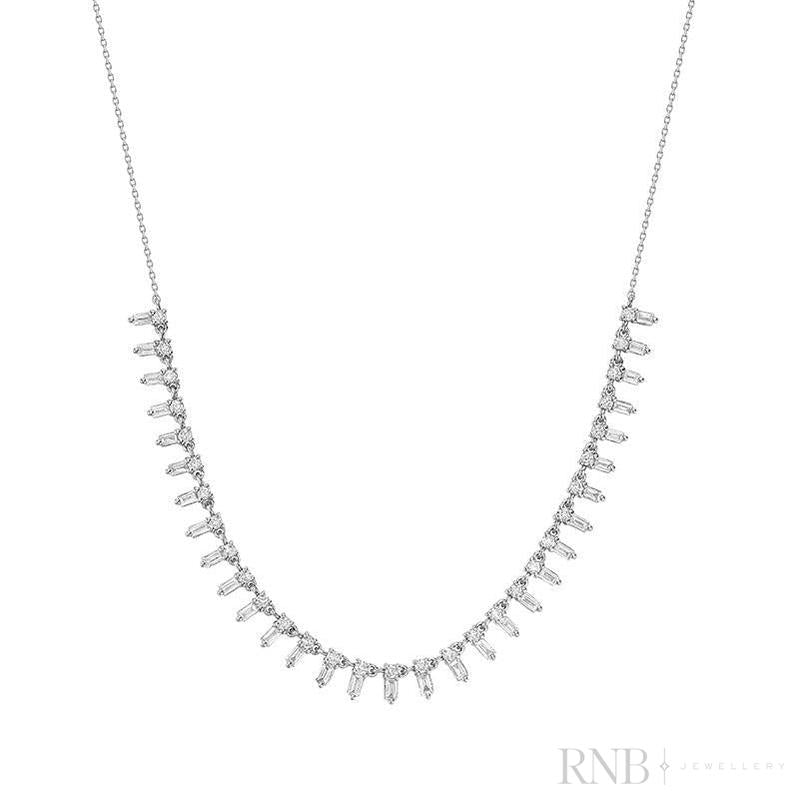 Baguette Diamond Necklace-RNB Jewellery