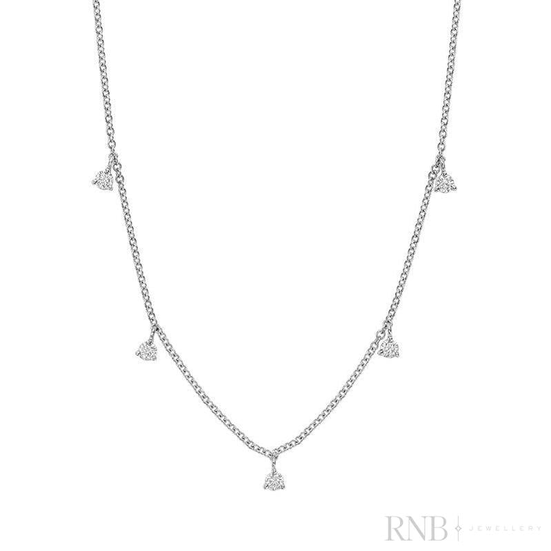 Diamond Station Necklace-RNB Jewellery