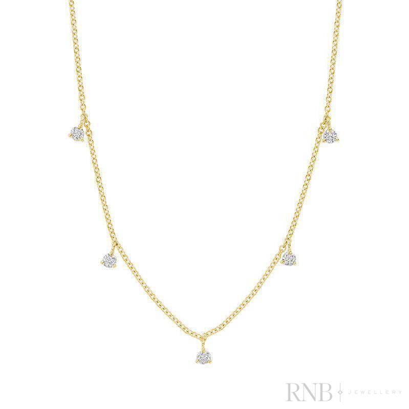 Diamond Station Necklace-RNB Jewellery