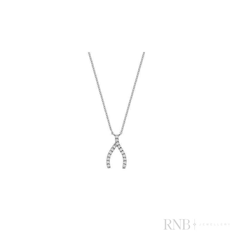 Wish Bone Diamond Necklace-RNB Jewellery