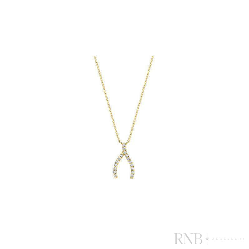 Wish Bone Diamond Necklace-RNB Jewellery