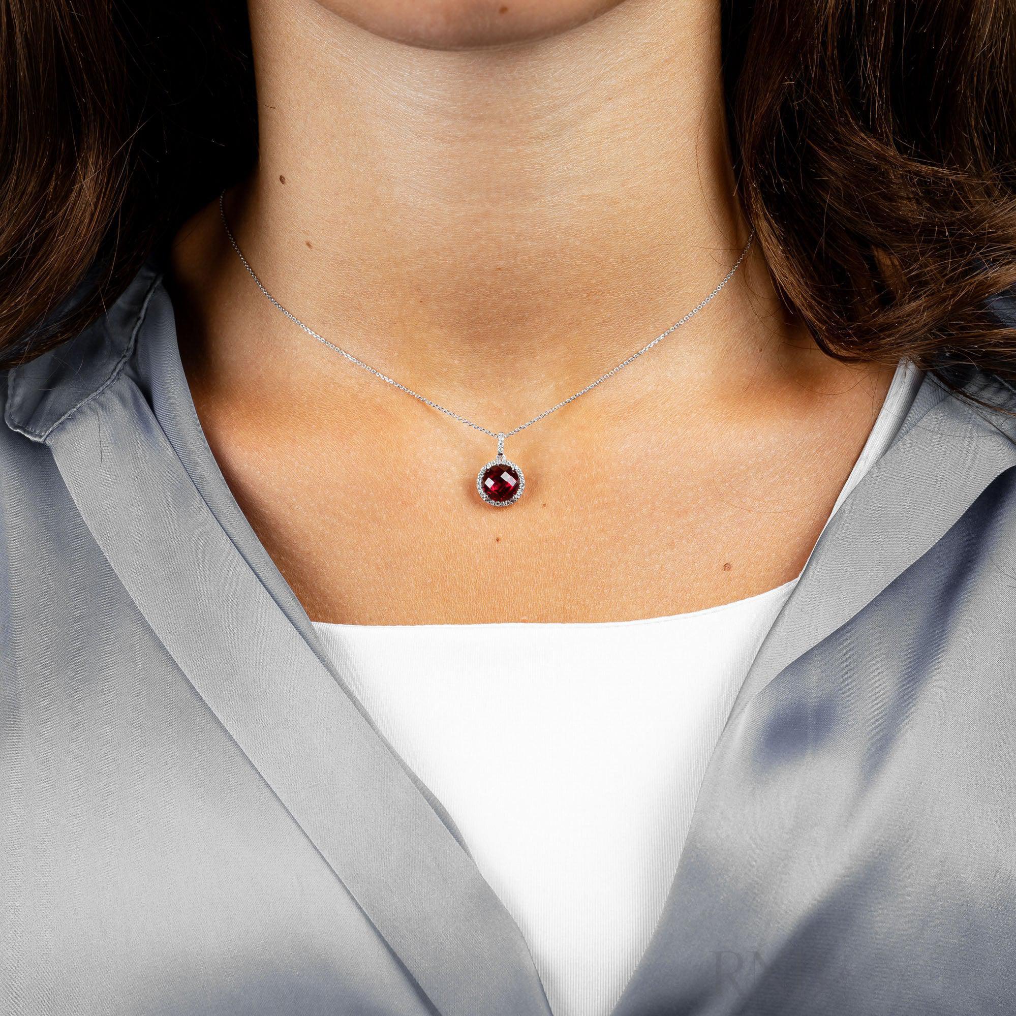 Precious Stone & Halo Diamond Pendant-RNB Jewellery