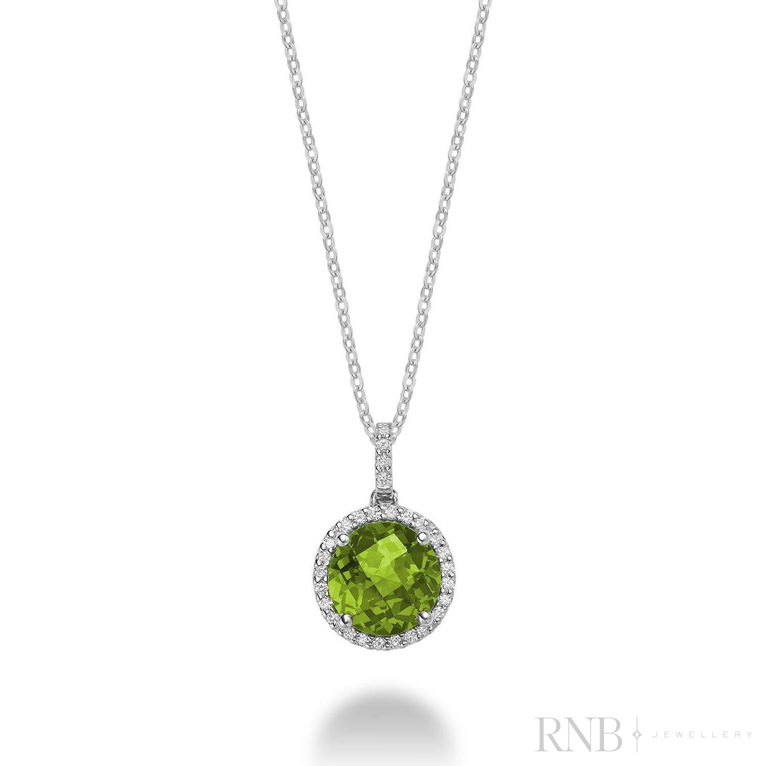 Precious Stone & Halo Diamond Pendant-RNB Jewellery