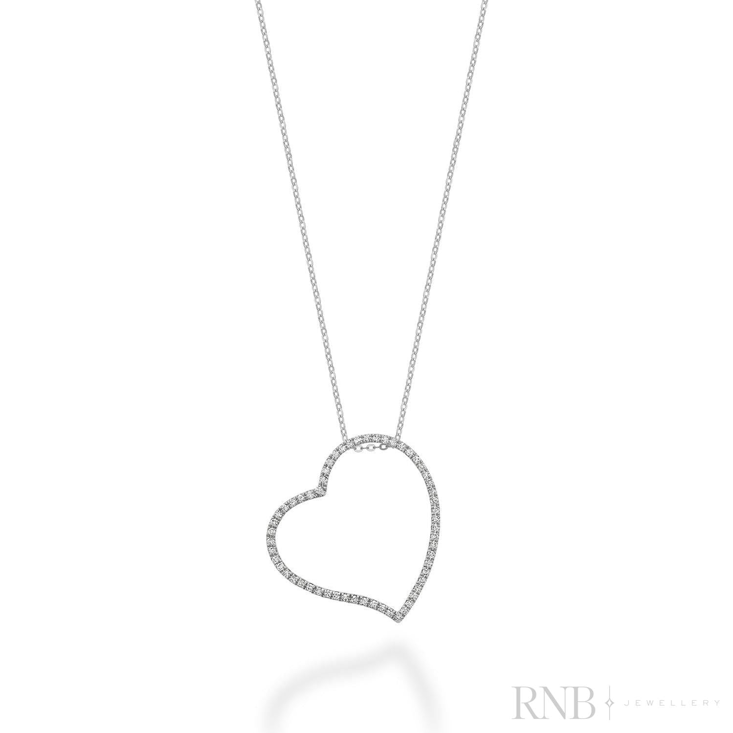 Asymmetrical Diamond Heart Pendant-RNB Jewellery