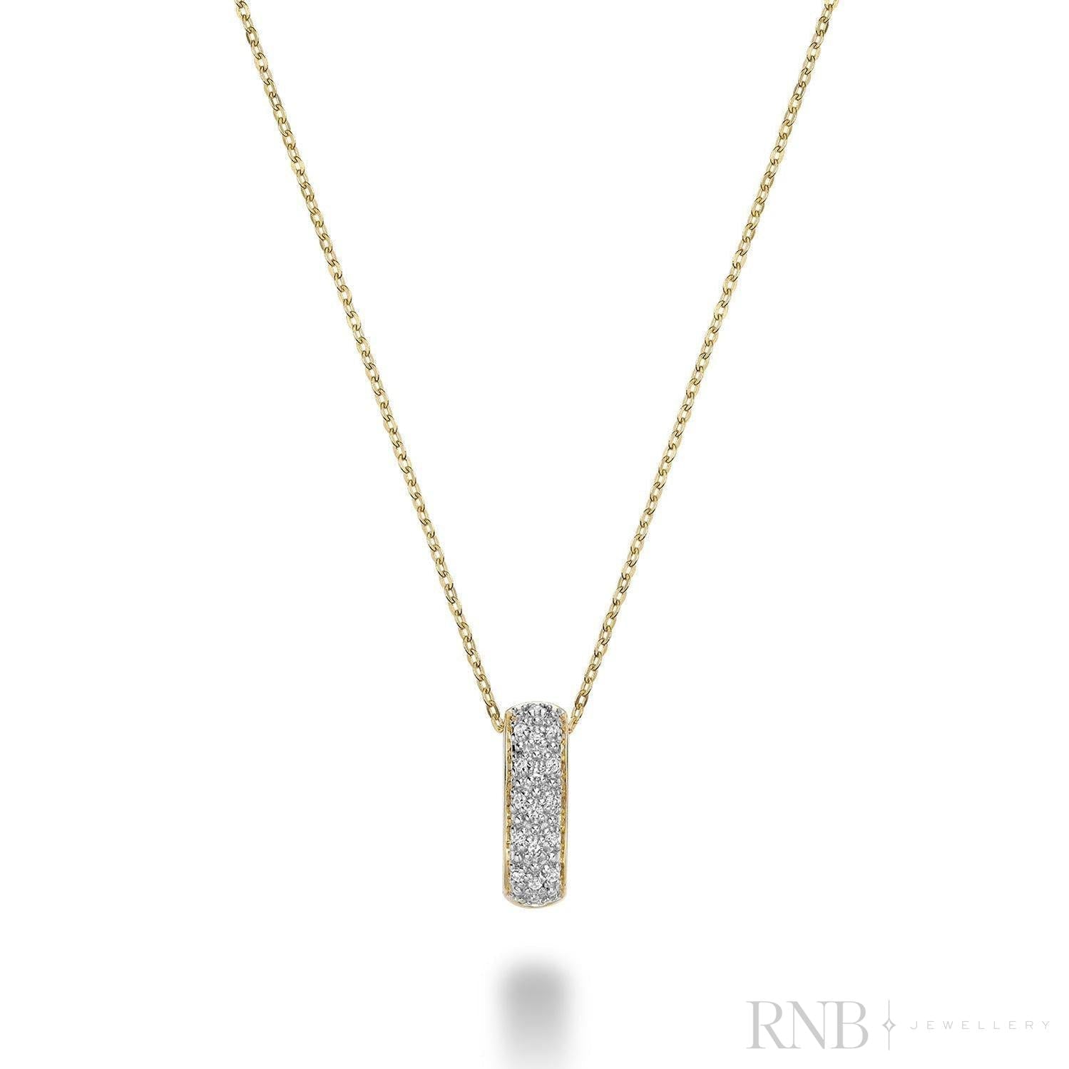 Pave Bar Diamond Pendant-RNB Jewellery