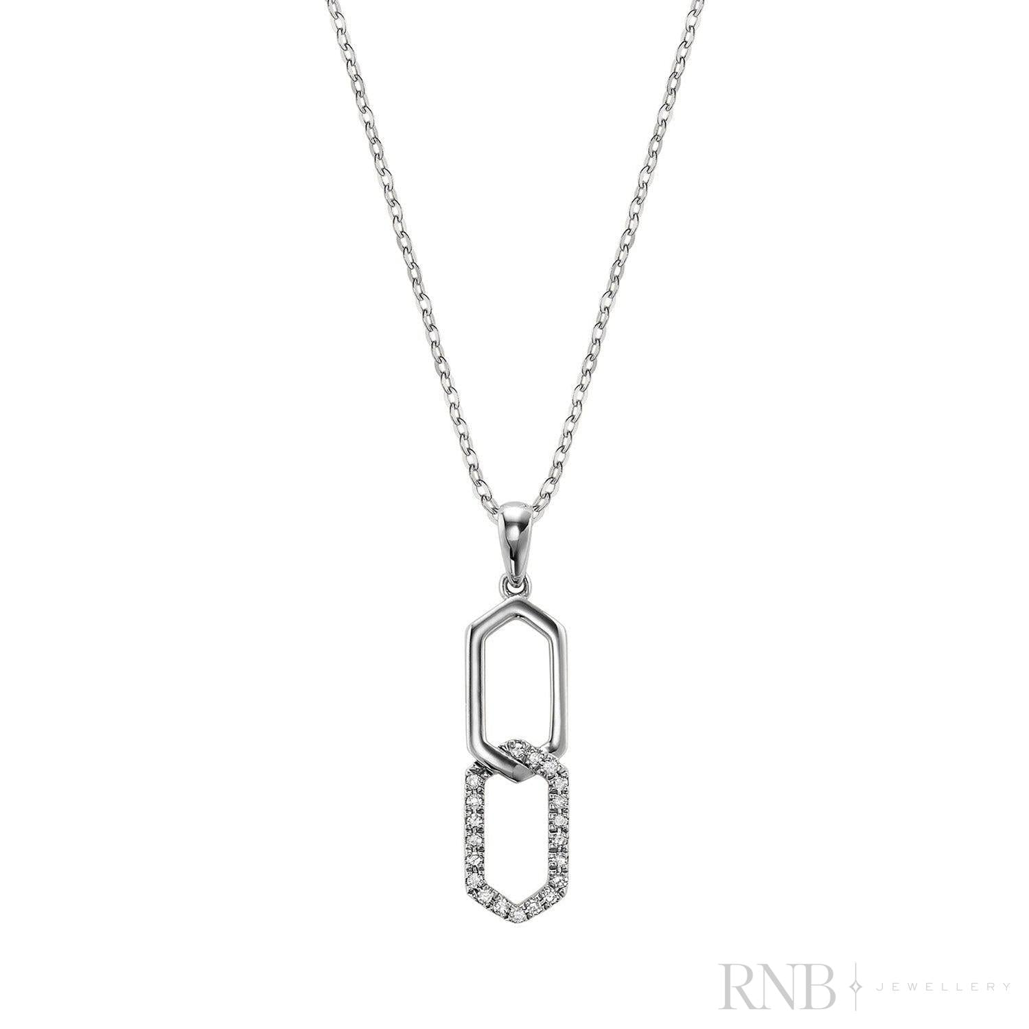 Double Hexi Diamond Pendant-RNB Jewellery