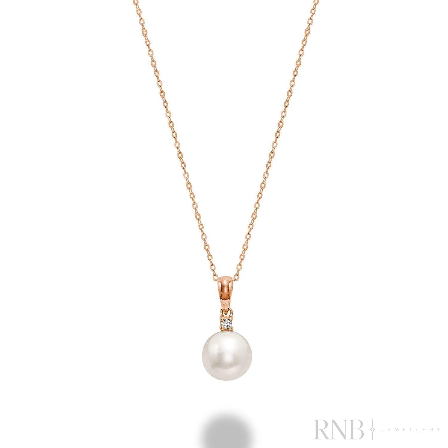 Cultured Pearl & Solitaire Diamond Pendant-RNB Jewellery