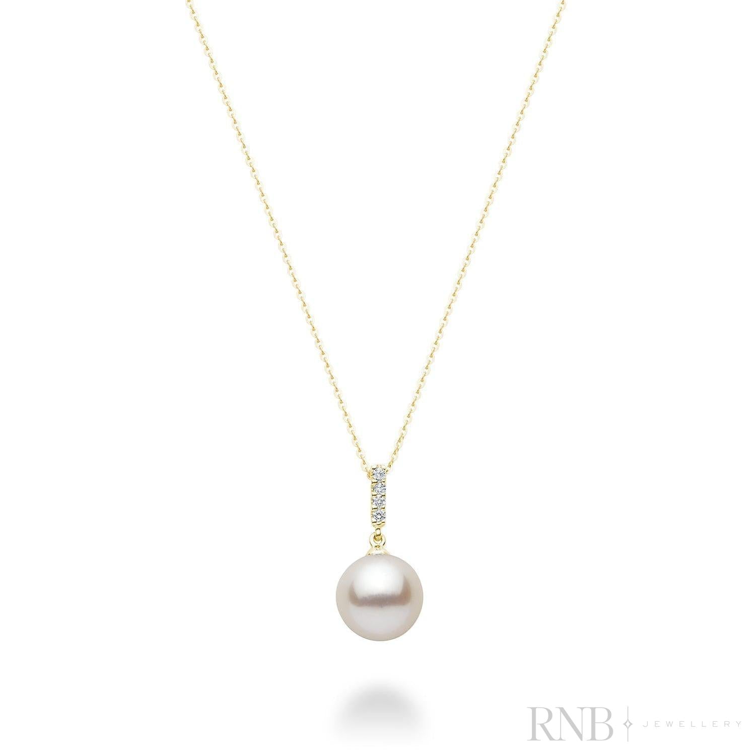 Cultured Pearl & Diamond Bail Pendant-RNB Jewellery